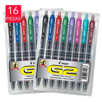 Pilot G2 Bolígrafo de Gel Punto Fino 16 Piezas Pilot G2 Bolígrafo de Gel Punto Fino 16 Piezas