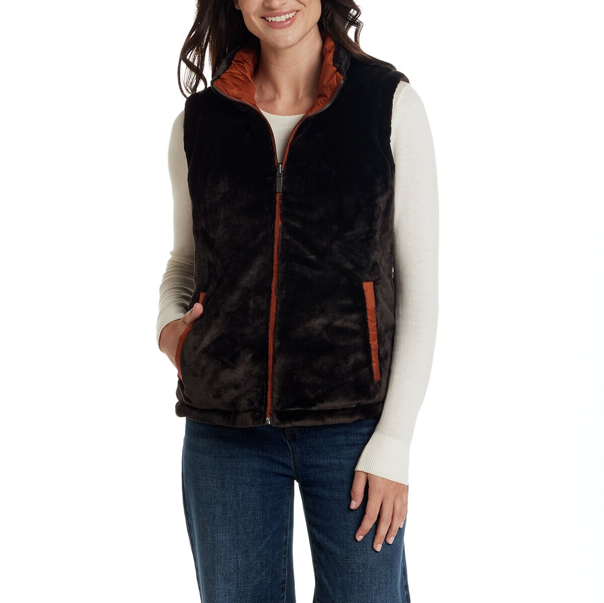 Weatherproof Chaleco reversible para Dama Naranja Extra Grande