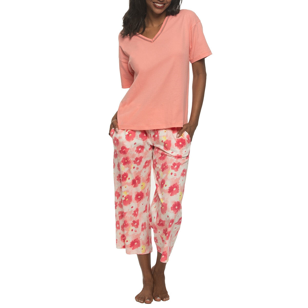 Black Bow Conjunto de Pijama para Dama Rosa Extra Grande