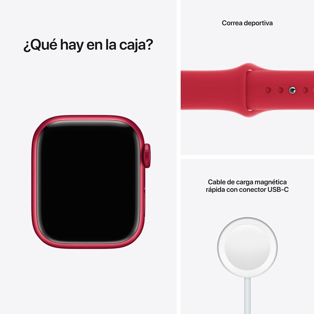 Apple Watch S7 (GPS+Celular) Caja de aluminio rojo 41mm con correa deportiva roja