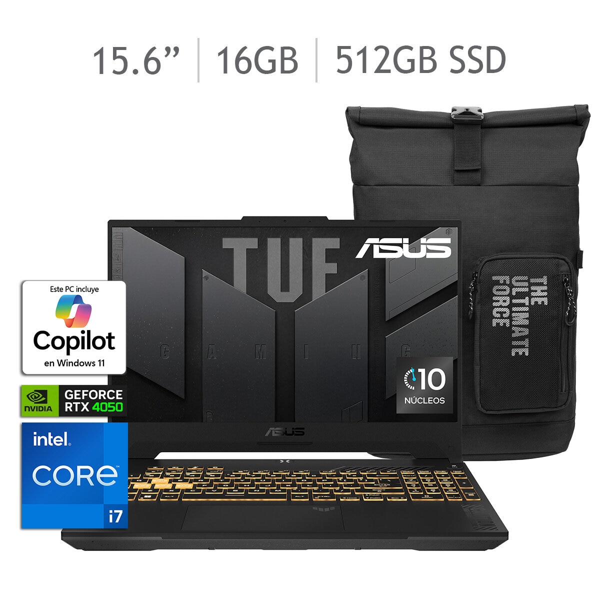 ASUS TUF Gaming F15 Laptop 15.6'' Full HD Intel Core i7 16GB 512GB SSD + Mochila