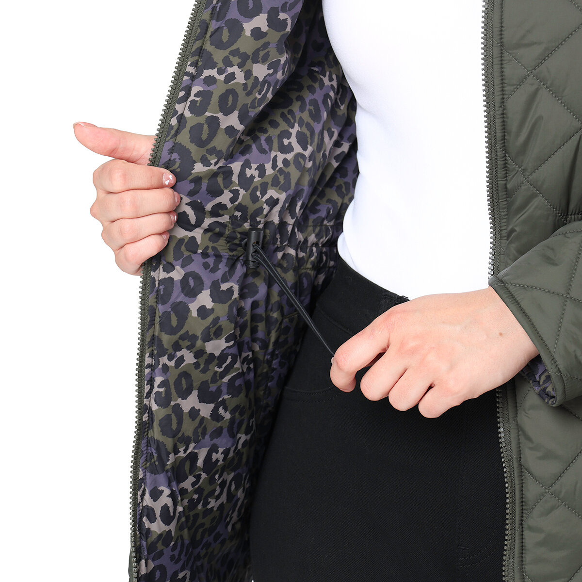 Nicole Miller Original Chamarra reversible para Dama Verde Mediana