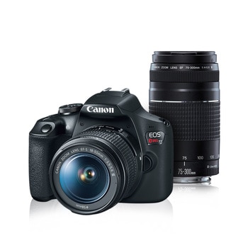 Cámara digital Canon EOS Rebel T7 + Lente EF-S 18-55mm + EF 75-300mm