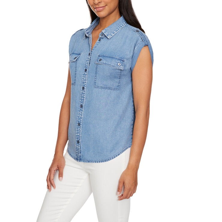 Buffalo David Bitton Blusa para Dama Azul Mediana