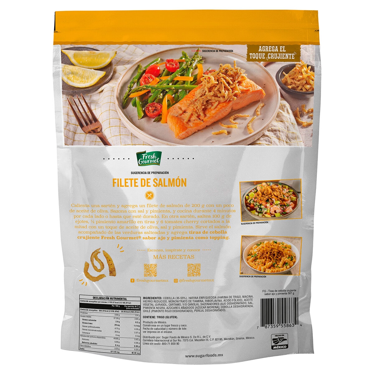 Fresh Gourmet Cebolla Crujiente Sabor Ajo y Pimienta 567 g