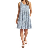 Matty M Vestido Tipo Lino para Dama Azul Grande