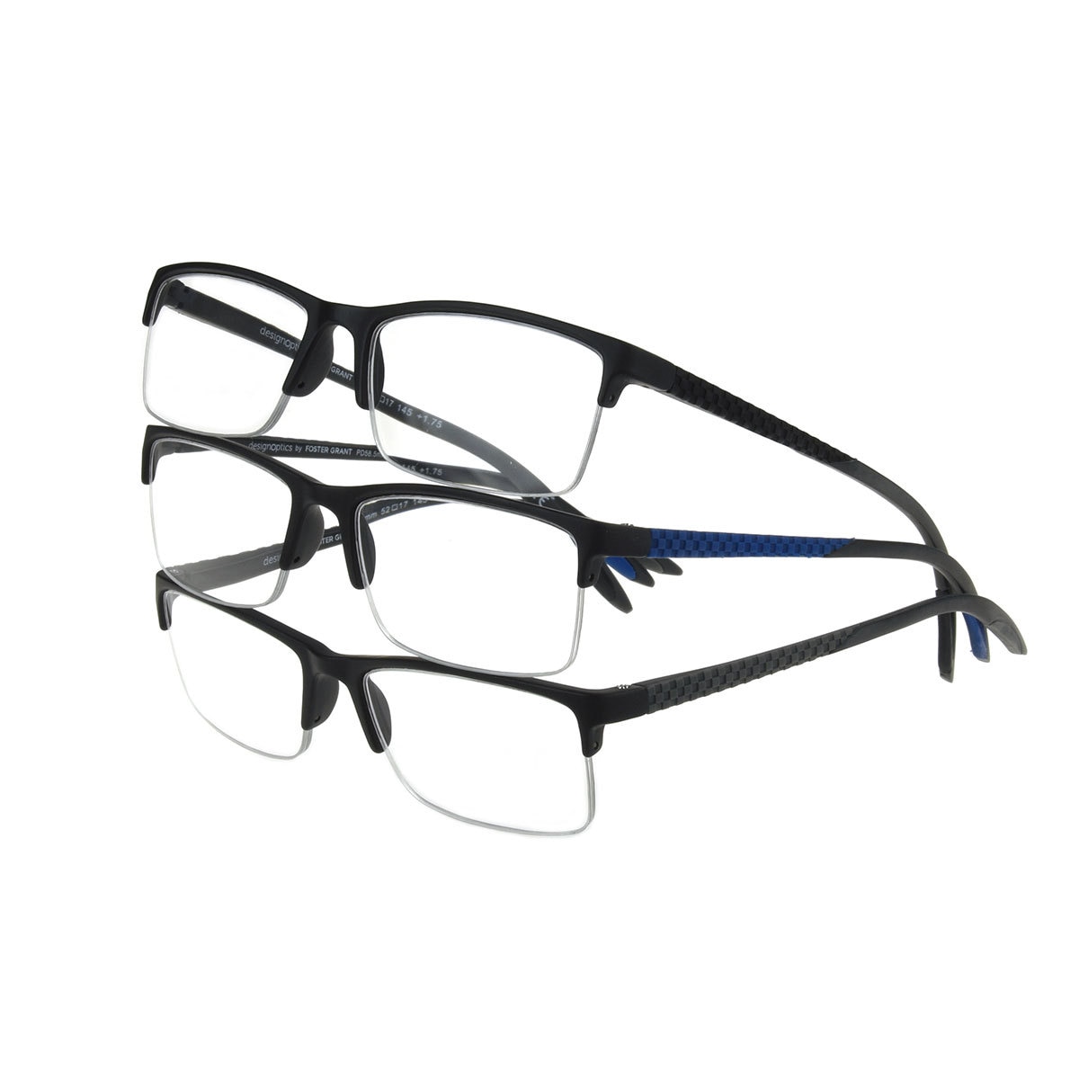 Design Optics, Lentes de Lectura, Dioptría 2.00, Marc, 3 Piezas