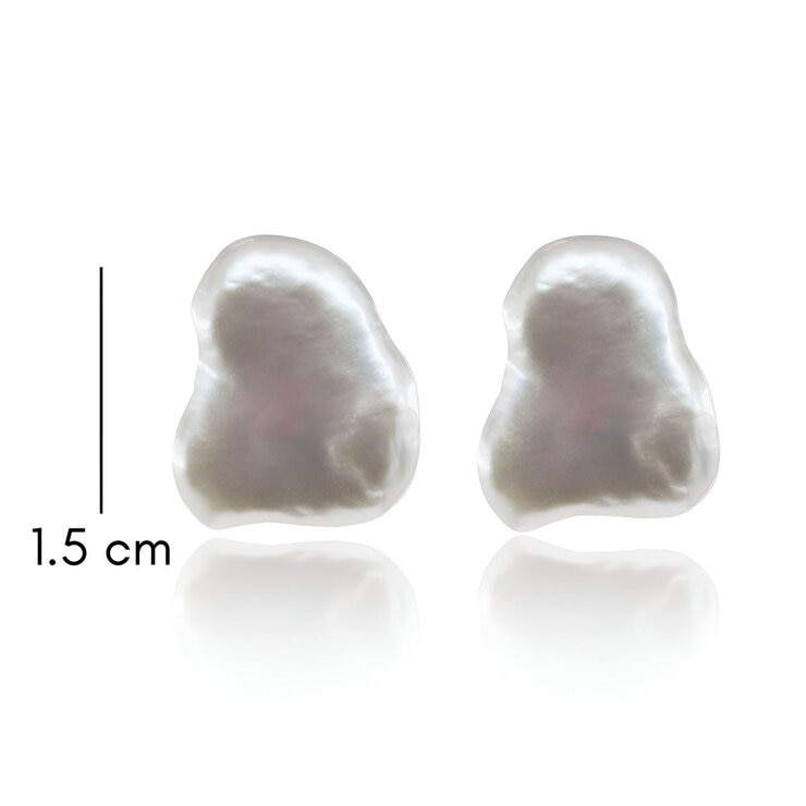 Mayfer, Arete Tipo Clip de Plata con Perla Barroca