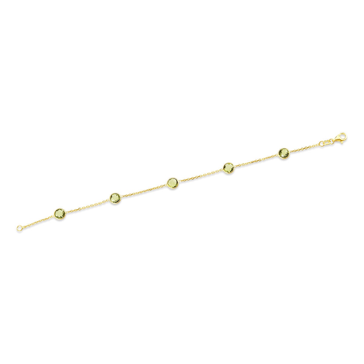 Pulsera de Peridoto, Oro de 14K Pulsera de Peridoto, Oro de 14K