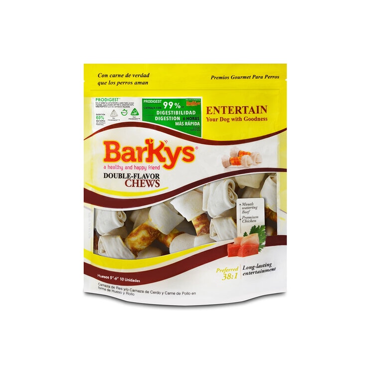BarKys Hueso de Carnaza de Res y Pollo 10 pzas BarKys Hueso de Carnaza de Res y Pollo 10 pzas