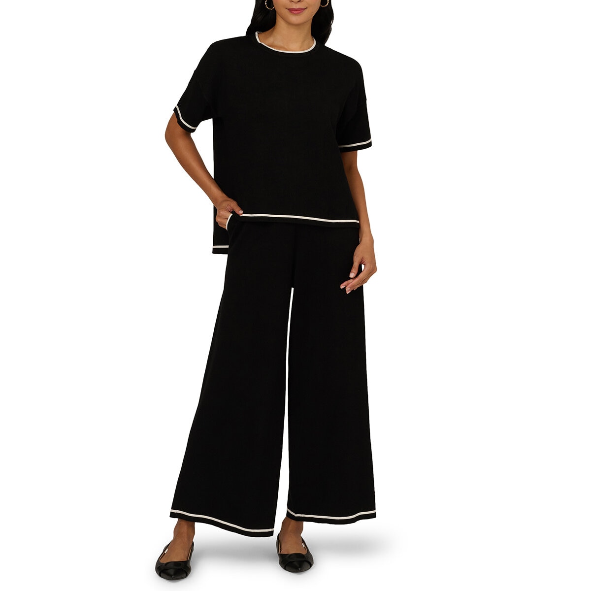 Adrianna Papell Conjunto para Dama Negro Extra Grande