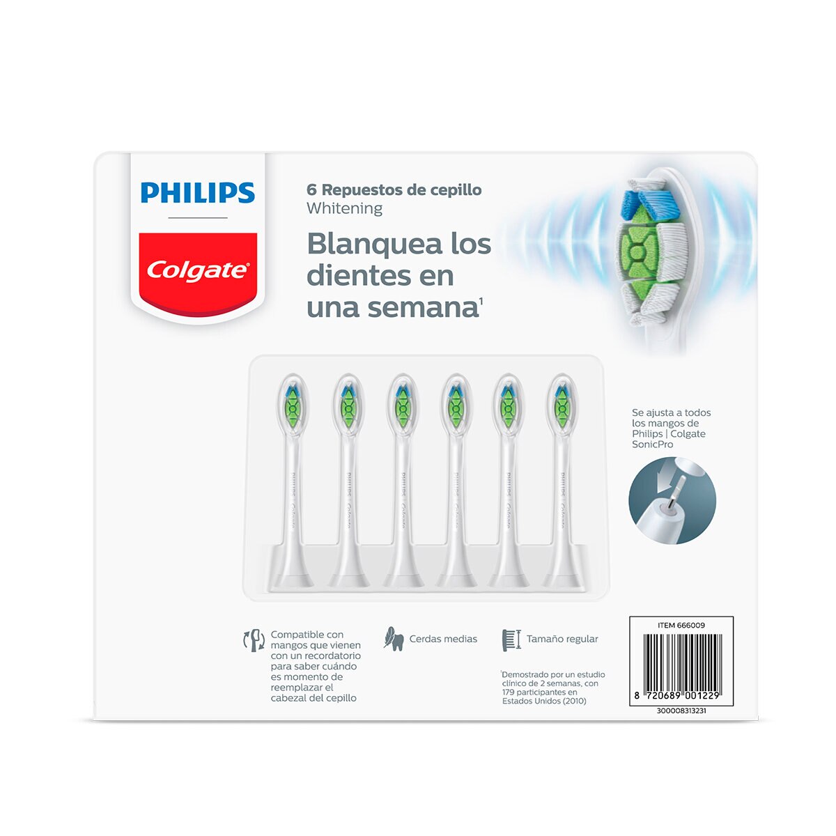 Philips Colgate, Repuestos para Cepillo Eléctrico , 6 piezas