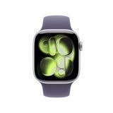 Apple Watch Series 11 (GPS + Celular) 42mm Aluminio Plata + Correa Deportiva Morado Niebla + Talla S/M