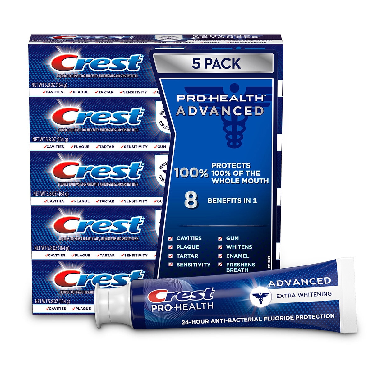 Crest Pro Health Advanced Pasta Dental 5 pzas de 144 gr