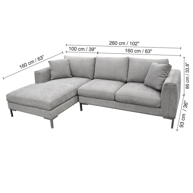 Muebles Liz, Parma, Sala Modular de 2 Piezas, Gris