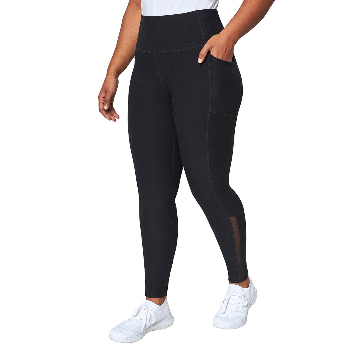 Leggings donna fitness 500 vita alta poliestere traspirante stampati