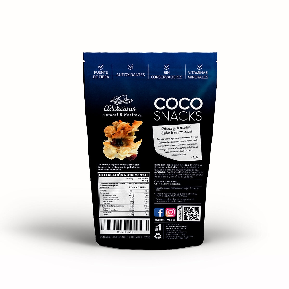 Adelicious Enjambres de Coco, Nueces y Arándano 250 g
