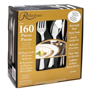 Reflections Juego de Cubiertos de Plástico 160 pzas
