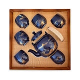 Zoma Tea Collection Juego de Tetera de Porcelana de 820 ml con 6 tazas y 2 sobres de té
