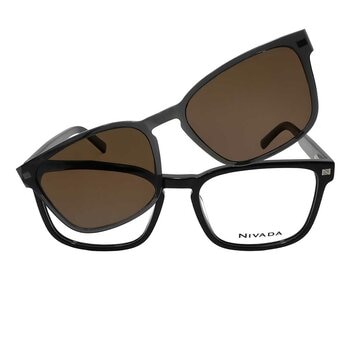 Nivada CNV.X452D.0BLK.57 Armazón Oftálmico + Clip Solar Polarizado