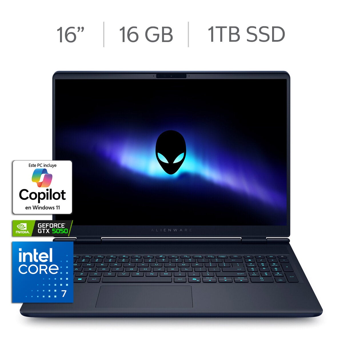 DELL Alienware NB Laptop Gaming 16" WQXGA NVIDIA GeForce RTX5050 Intel Core 7 240H 16GB 1TB SSD DELL Alienware NB Laptop Gaming 16" WQXGA NVIDIA GeForce RTX5050 Intel Core 7 240H 16GB 1TB SSD