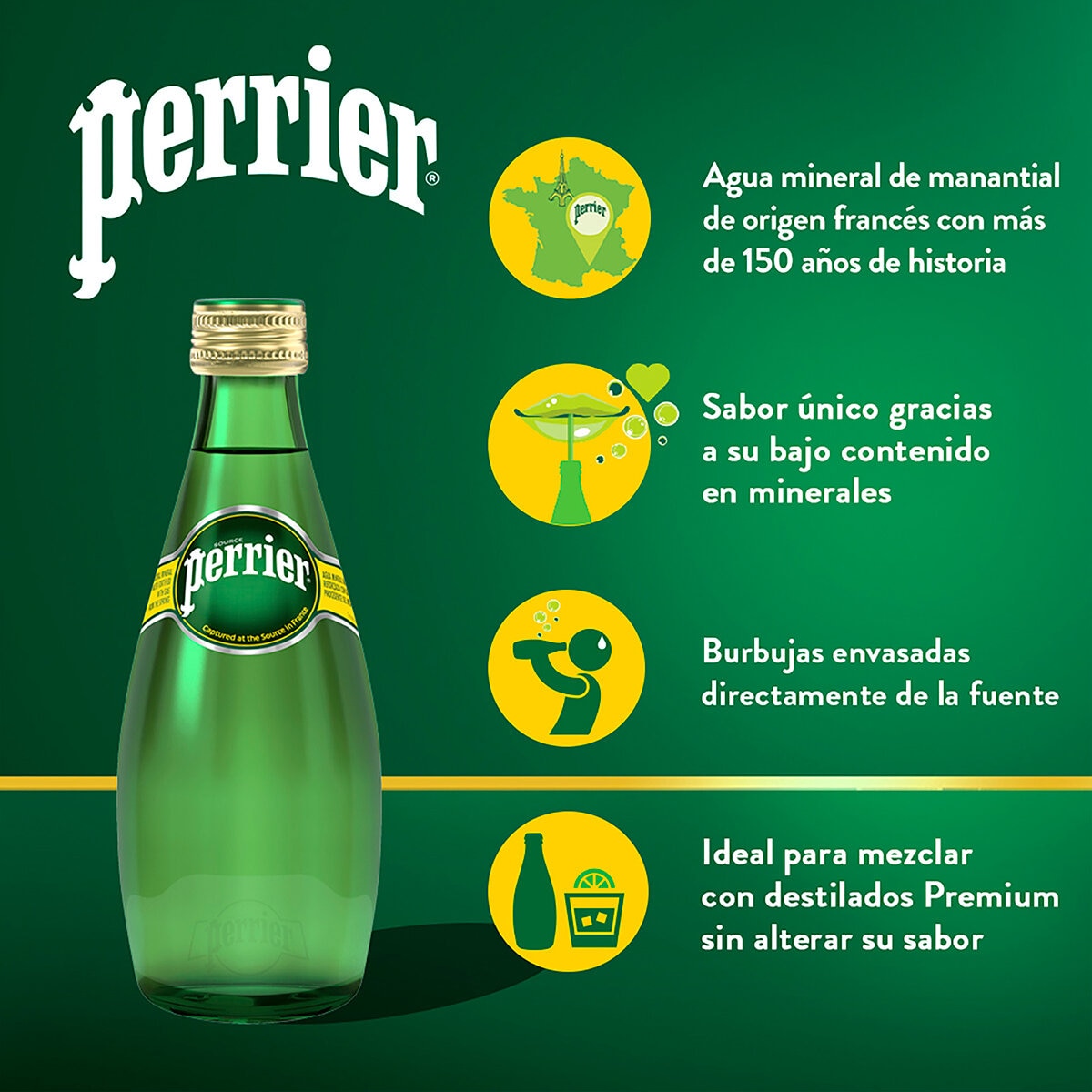 Perrier Agua Mineral 24 pzs de 330 ml