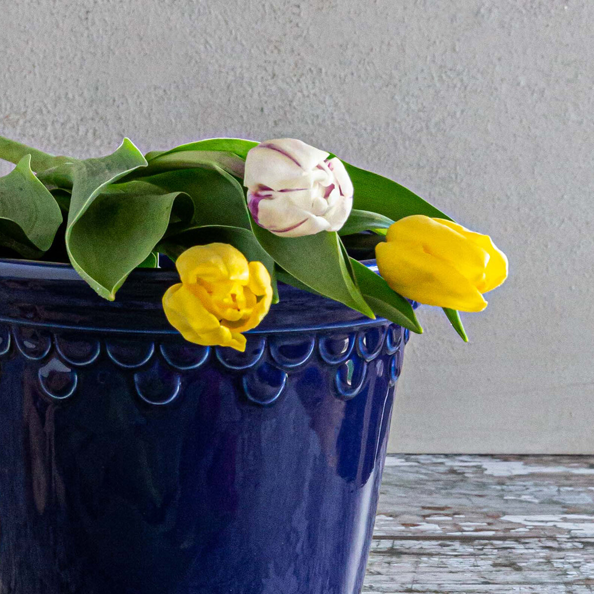 Over & Back, Chelsea Set de 2 Macetas de Cerámica Azul