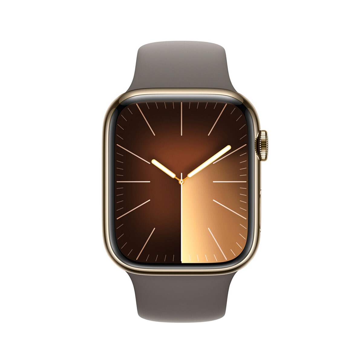 Apple Watch S9 (GPS+Cellular) Caja de acero inoxidable oro 45mm con correa deportiva arcilla