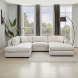 East & Vine Furniture, Andee, Sofá Seccional de Tela con Otomano East & Vine Furniture, Andee, Sofá Seccional de Tela con Otomano