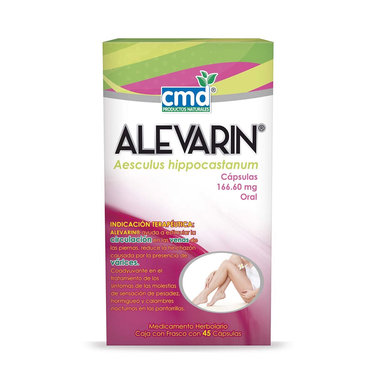 Alevarin Aesculus hippocastanum 166.60mg 3 piezas  de 45 cápsulas c/u