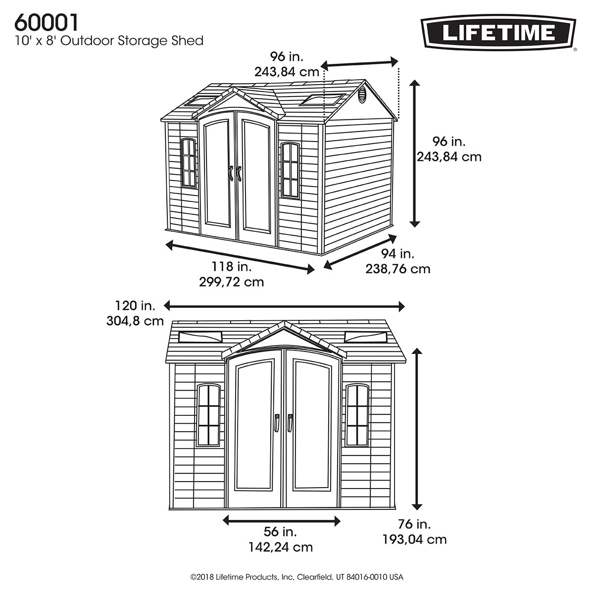 Lifetime, Gran Cobertizo de 4 Puertas