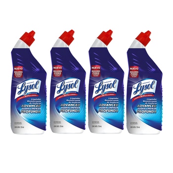 Lysol Advanced Limpiador Desinfectante para Inodoro 4 pzas de 750 ml