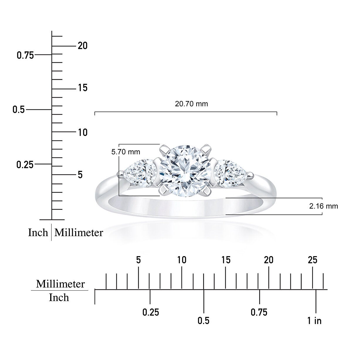 Anillo de Compromiso, 0.98 ctw Diamantes, Oro Blanco de 14K Anillo de Compromiso, 0.98 ctw Diamantes, Oro Blanco de 14K