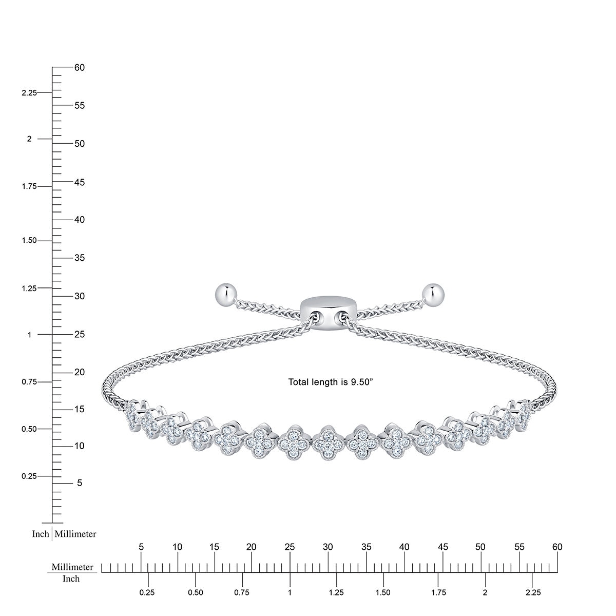 Pulsera Bolo de Diamantes 0.50ctw, Oro Blanco 14K