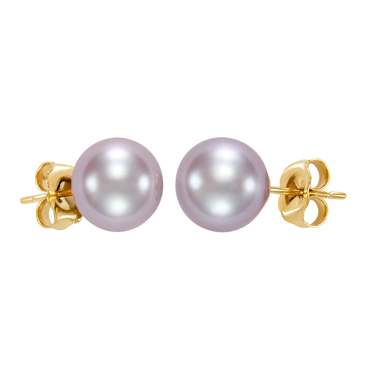 Aretes de Perlas Cultivadas, 7-7.5mm, Oro de 14K