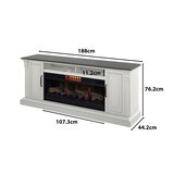 Tresanti, Consola de TV Eloise con Chimenea Eléctrica y Ventilador 2 en 1