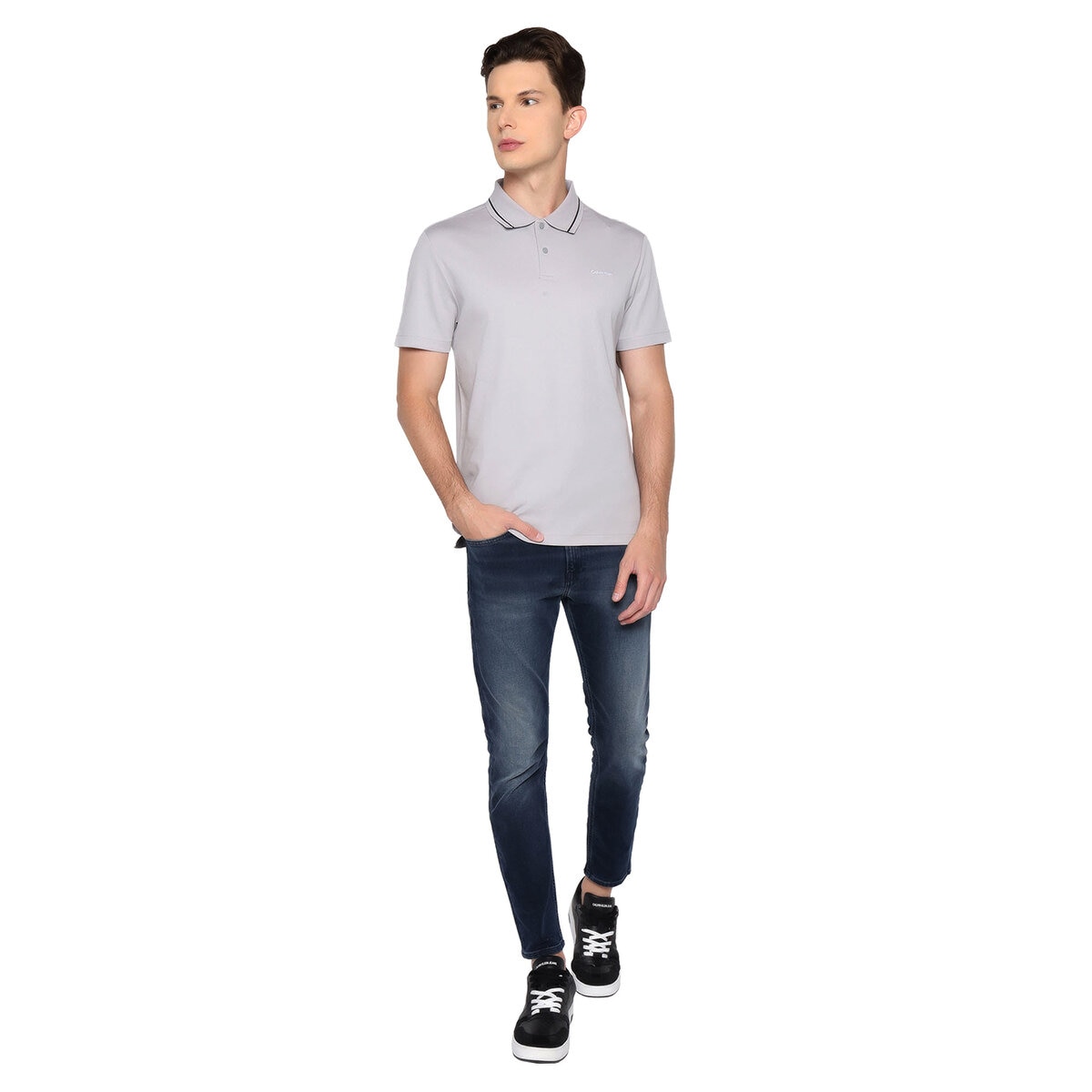 Calvin Klein Polo para Caballero Gris Extra Grande