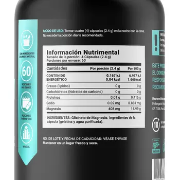 Glicinato de Magnesio en Polvo B Life® 600 g