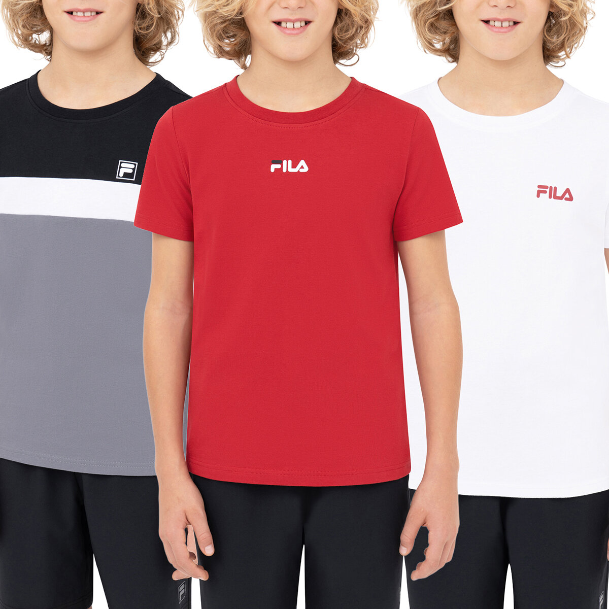 Fila Playera para Niños 3 Piezas Varias Tallas y Colores