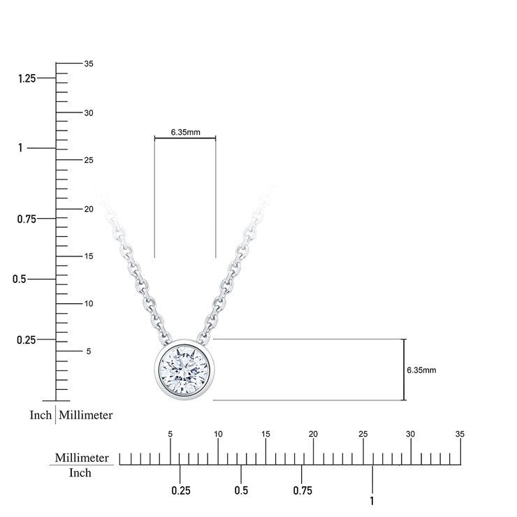 Dije de Diamante Solitario, 0.50ctw, Corte Redondo, Oro Blanco de 14k Dije de Diamante Solitario, 0.50ctw, Corte Redondo, Oro Blanco de 14k