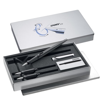 Lamy Set Pluma Fuente Negro Brillante con Plumillas y Cartuchos