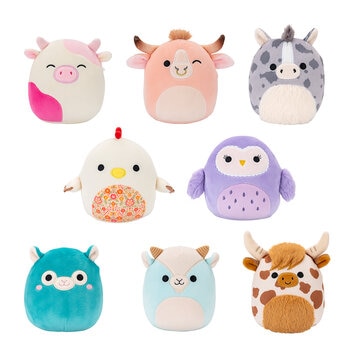 Squishmallows Set de 8 Muñecos de Peluche de 12.7 cm