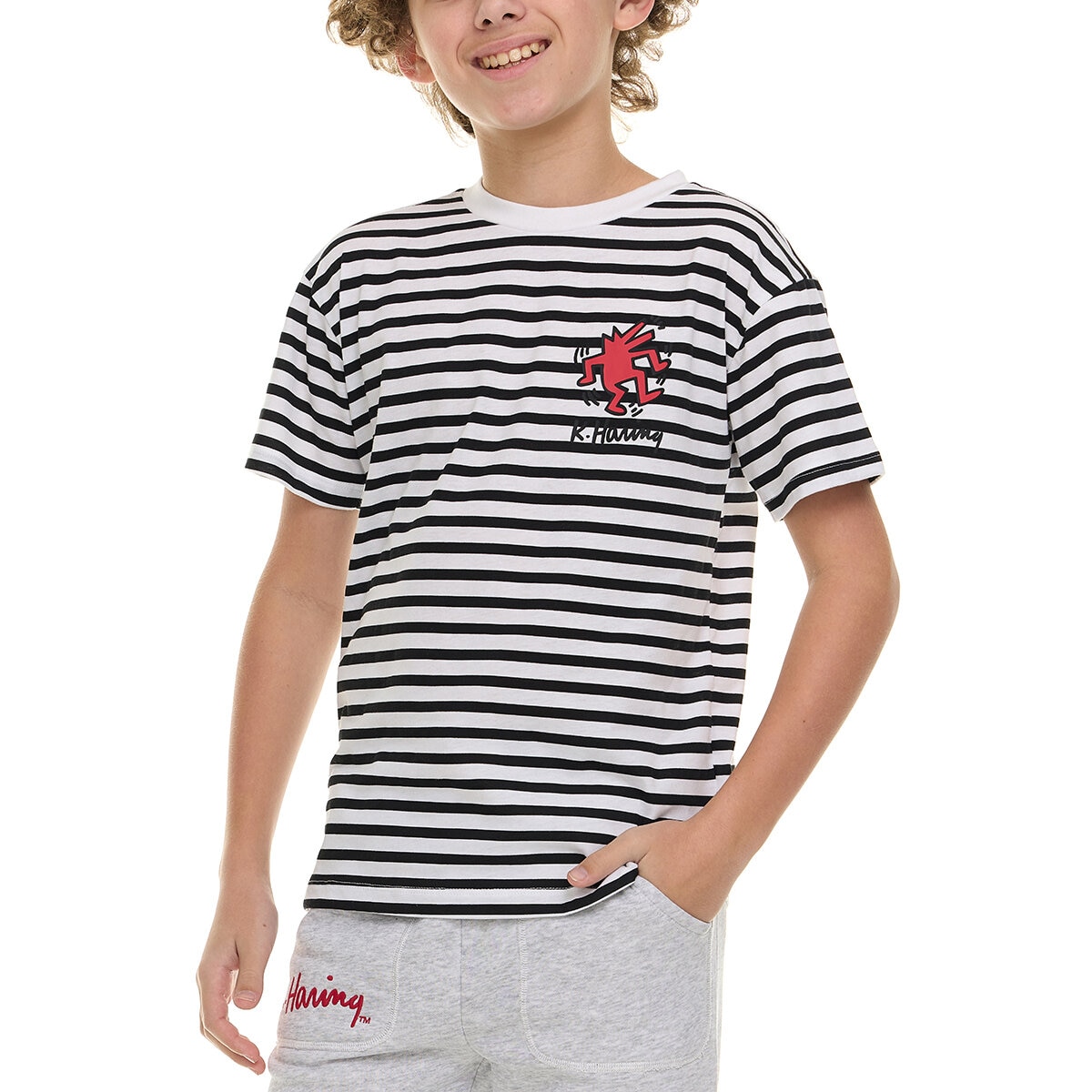 Keith Haring Playera 3 piezas para Niños y Niñas Blanco 7 / 8 Años