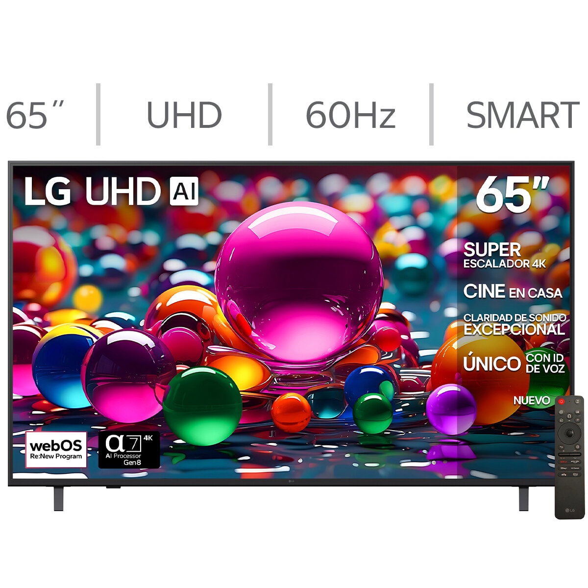 LG Pantalla 65" UHD 4K AI Smart TV LG Pantalla 65" UHD 4K AI Smart TV