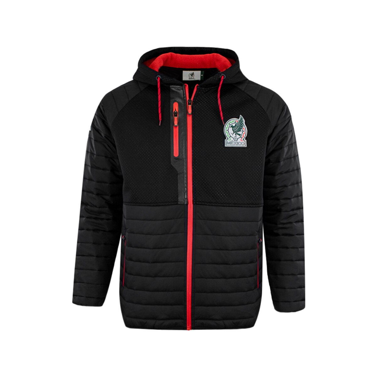 Selección Mexicana, Chamarra Bondeada Negra, para Caballero, Talla Mediana