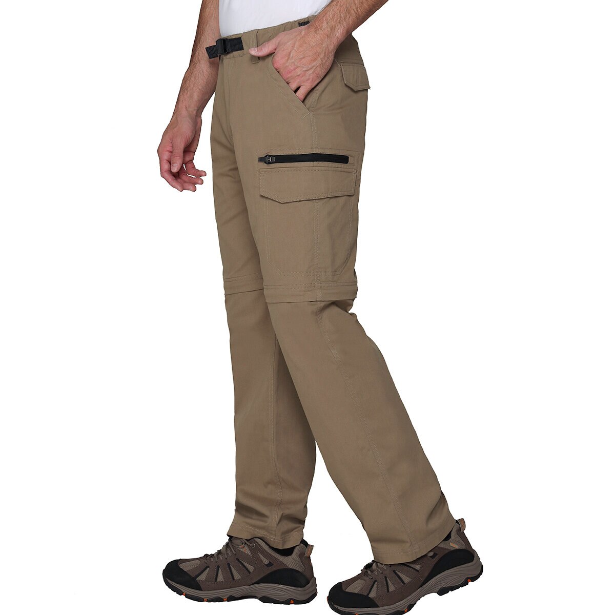 BC Clothing Pantalón Convertible para Caballero café Chica (28-30) largo 30