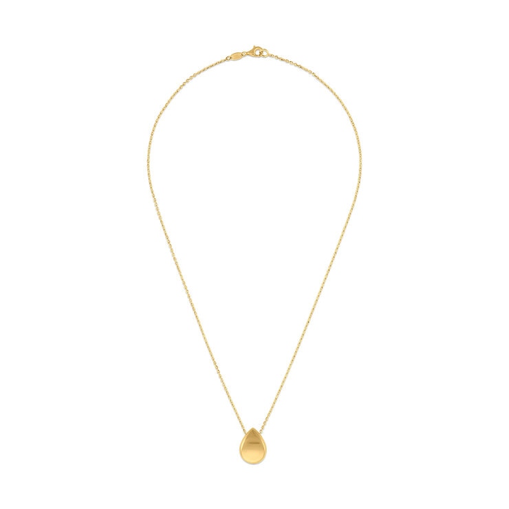 Collar, con Dije de Gota, Oro 14 K