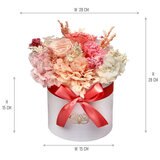 Mina'an Flor Eterna, Bouquet Mix Durazno, Caja Blanca, Duración 6 Meses