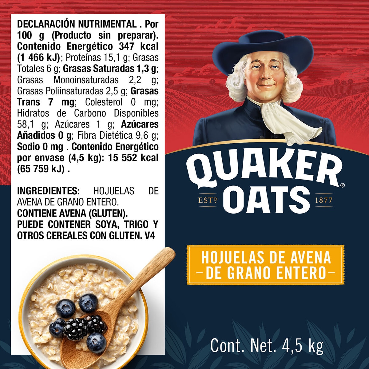 Quaker Avena 4.5 Kg