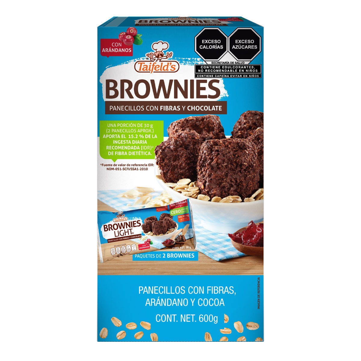 Taifelds Brownies Panecillos con Fibra y Chocolate 600 g